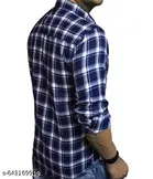 Cotton Blend Checked Shirt for Men, Multicolor 