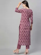 Cotton Printed Women's Kurta with Pant Set 