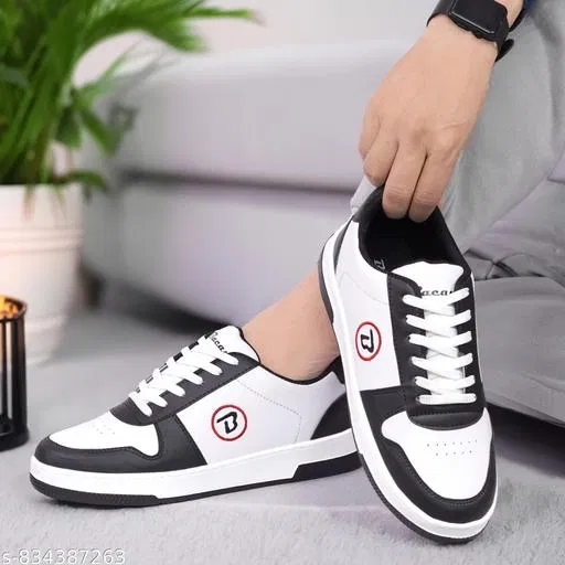 Casual Sneakers for Men (Black, IND-10)
