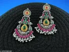 Unique 2 Tone Silver oxidised Earrings for Women 
