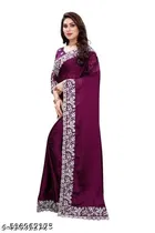 Georgette Saree for Women, Purple 