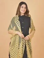 Net Solid Dupatta for Women 