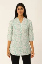 Rayon Floral Print Short Kurti for Womens 