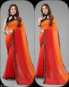 Georgette Solid Sarees for Women 