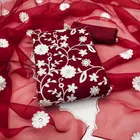 Organza Unstitched Dress Material for Women 