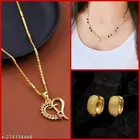 Combo of Alloy Mangalsutra with Pendant & 1 Pair Earrings for Women 