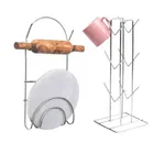 Oc9 स्टेनलेस स्टील चकला बेलन स्टैंड & कप स्टैंड फॉर किचन 