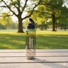 Time Marker Motivational Sipper Water Bottle With Stickers 1000ml Plastic