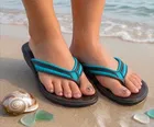 Slippers for Women, Black & Sky Blue 