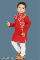 Floral Cotton Kurta Set for Boys 