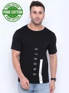 100% Cotton Round Neck Printed T-Shirt for Men 