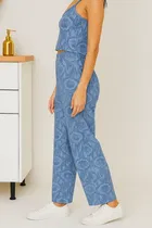 Women's Sleepwear All Over Print Pyjama; Blue - XXL