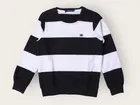 Acrylic Striped Sweater For Boys, Black & White 