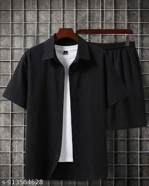 Casual Shirts Pack of 2 for Men (Black, XL)