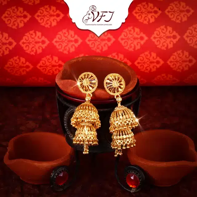 Oxidised Alloy Earrings Set for Women (Gold)