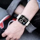 BS Small Kids Bags and Kids Watch Waterproof Ultra LED Display for Boys & Girls Blue and white 