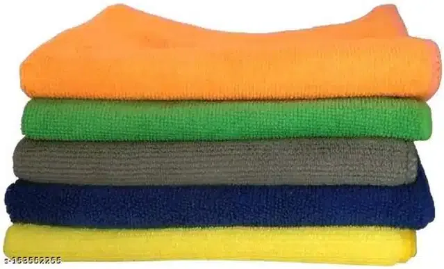 Microfiber Bath Towel (Multicolor, 40x40 cm) (Pack of 5)