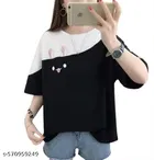Polycotton T-shirt for Women, Black 