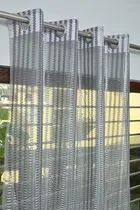 Sheer Plain Grey Door Curtain 7ft Combo 