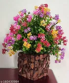 Plastic Artificial Flower With Pot,Multicolour