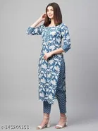 Viscose Rayon Printed Kurta with Pant for Women 