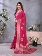 Chiffon Floral Printed Saree for Women 