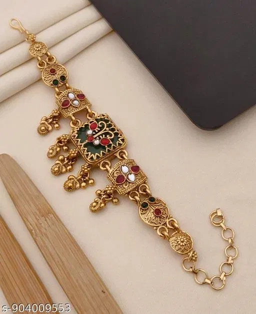 Designer Bracelet for Women (Gold, Free Size)