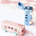Plastic Bus Shape Sipper Bottle for Kids, Multicolor 