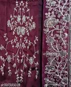 Georgette Solid Saree For Women, Purple