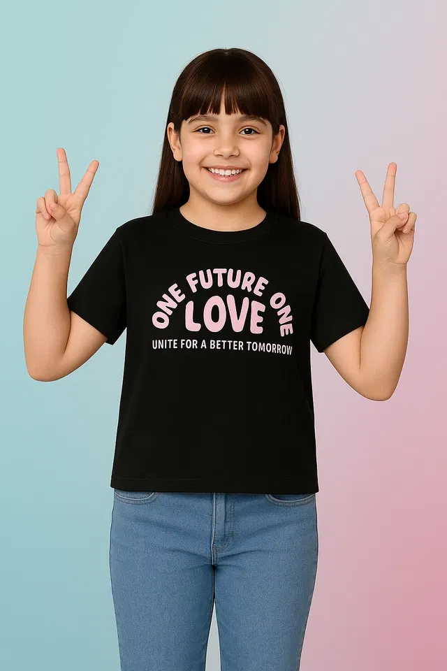 Cotton Printed Tops/Tunics for Girls (Black, 30)