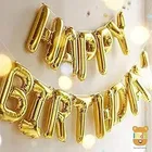 Happy Birthday Letters Foil Balloons for Party Decoration (Multicolor, 16 inches) (Set of 1)