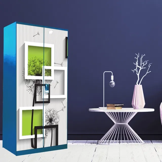 Vinyl Wallpaper Sticker for Wardrobe Door (Multicolor, 213x99 cm)