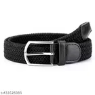 Nylon Solid Belt for Men, Brown & Black, Pack of 2
