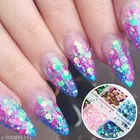 12 Colors Nail Glitter Sequins Nail Decorations, Multicolor, Set of 1