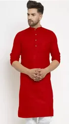 Full Sleeves Solid Kurta with Payjama for Men 