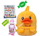 Combo of Fabric School Bag, Water Bottle with All in One Book for Kids 