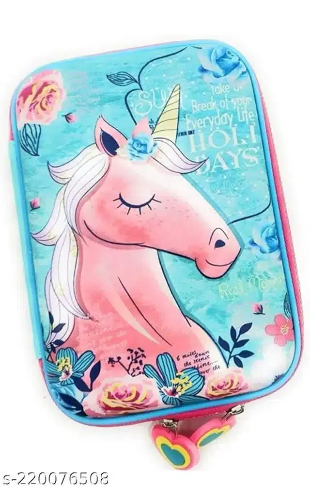 Unicorn Theme Pencil Case for Kids (Assorted)