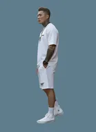 Polyester Printed Co-Ord Set for Men, White 