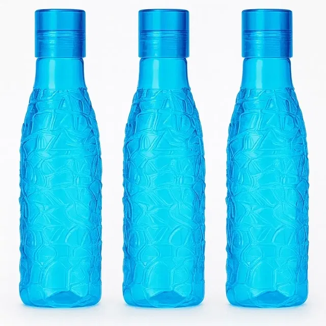 Plastic Water Bottles, 1000 ml, Set of 3, Assorted