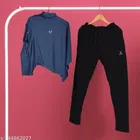 Acrylic Tracksuit for Men (Teal & Black, M)