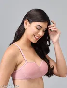 Cotton Blend Solid Lingerie Set for Women 