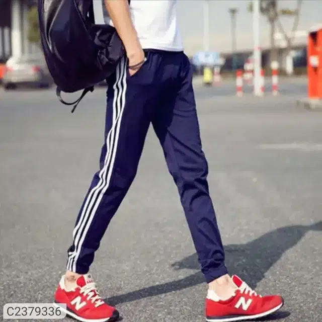 Cotton Blend Track Pants for Men (Navy Blue, M )