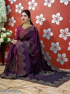 Jimmy Choo Solid Saree For Women, Purple