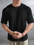 Cotton Blend T-shirt for Men, Black 