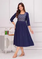 Rayon Kurti for Women, Blue 