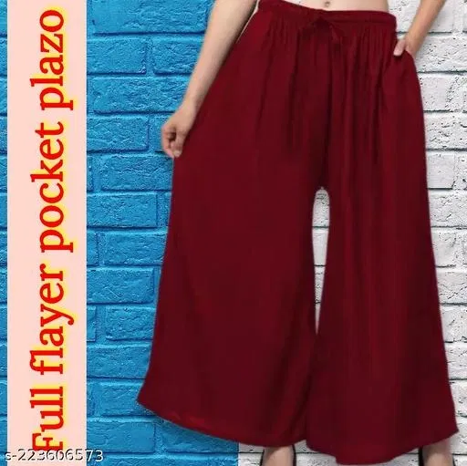 Palazzos for Women (Maroon, 50)