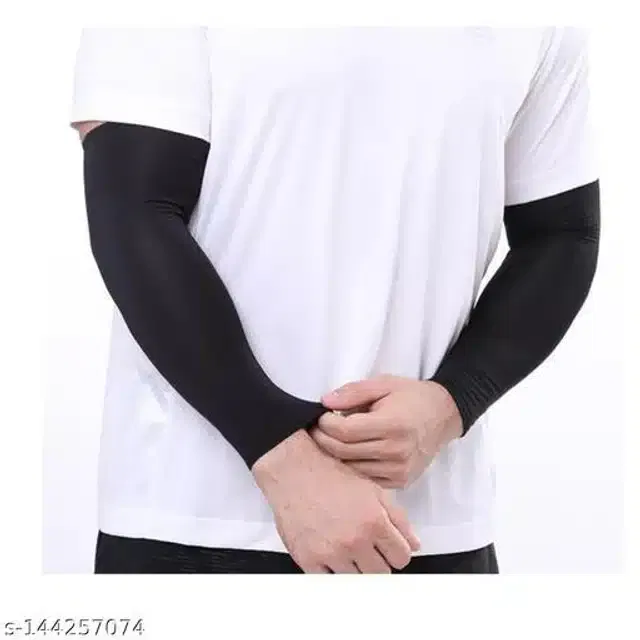 Arm Sleeves for Men & Women (Black, Set of 1)