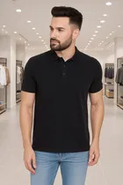 Cotton Blend Polo Neck T-Shirt for Men 