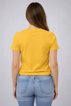 Cotton Blend Printed T-shirt for Men, Mustard 