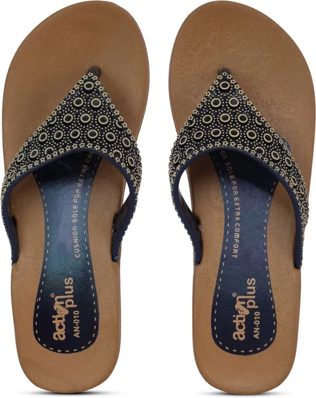 action Casual Flip Flops (Brown, 4)